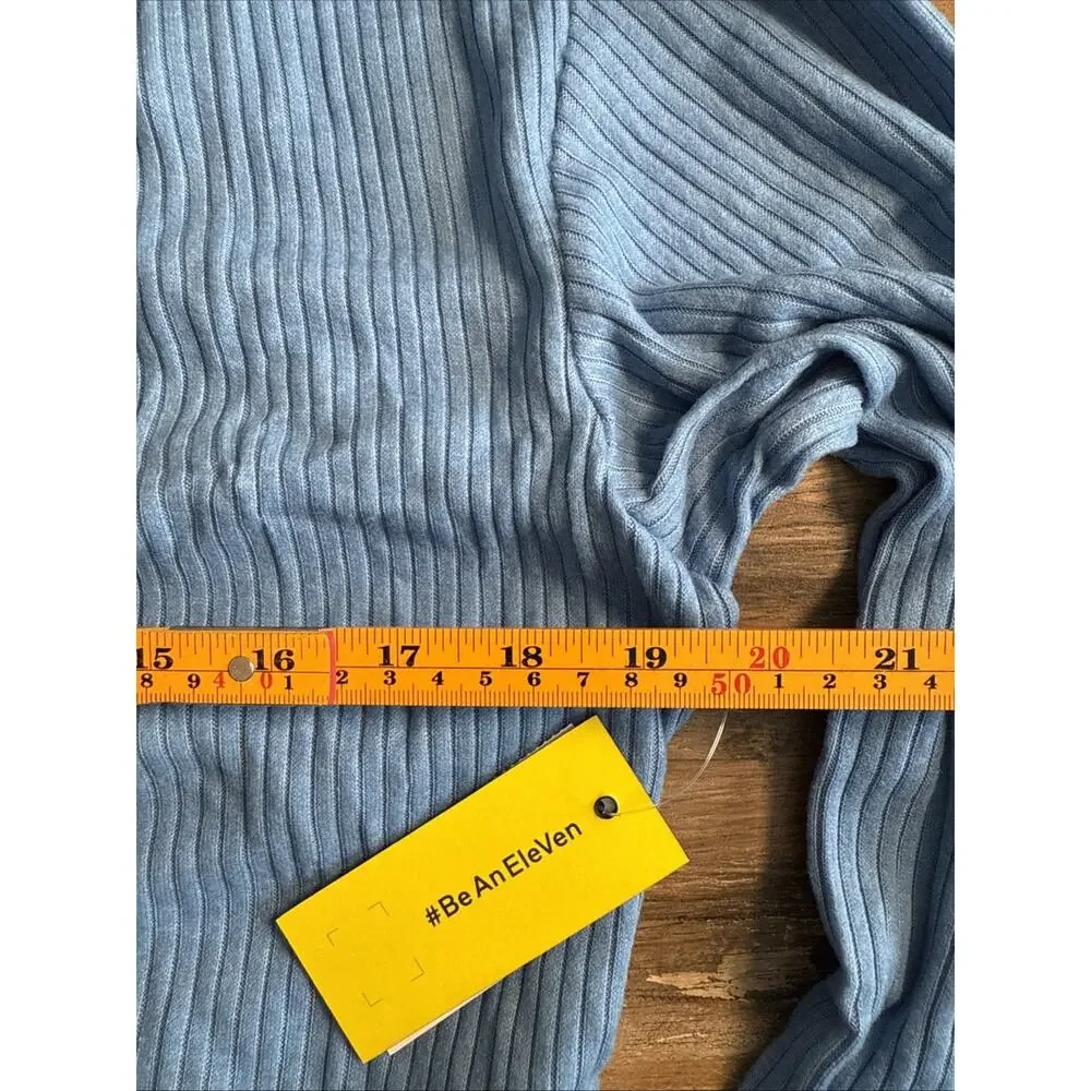Eleven By Venus Williams Razzle Dazzle Longsleeve Pullover M Blue Ribbed
